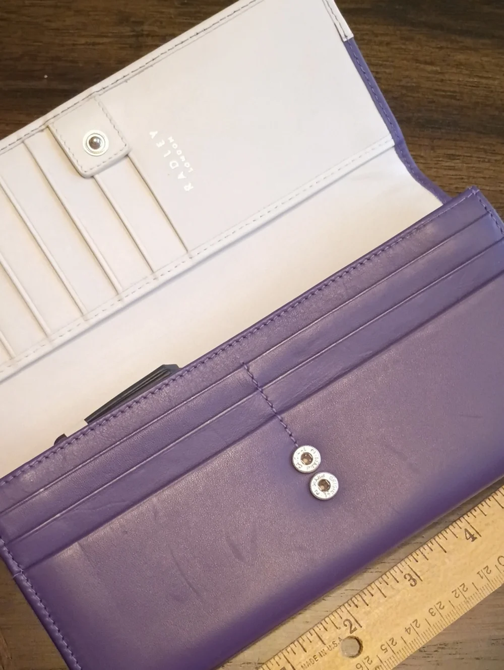 Radley london purple gingerbread Christmas dogs snow wallet